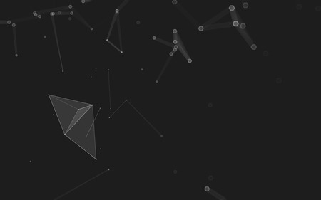 Abstract polygonal space low poly dark background with connecting dots and lines. Connection structure. 3d renderingの写真素材