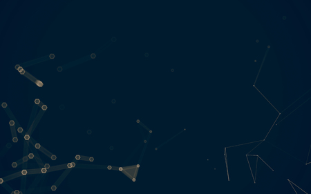 Abstract polygonal space low poly dark background with connecting dots and lines. Connection structure. 3d renderingの写真素材