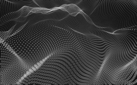 Abstract polygonal space low poly dark background with connecting dots and lines. Connection structure. 3d renderingの写真素材