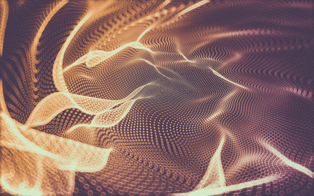 Abstract polygonal space low poly dark background with connecting dots and lines. Connection structure. 3d renderingの写真素材