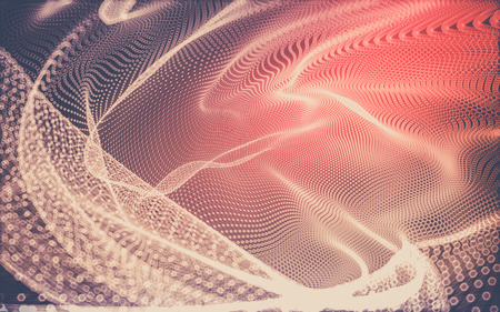 Abstract polygonal space low poly dark background with connecting dots and lines. Connection structure. 3d renderingの写真素材