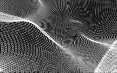 Abstract polygonal space low poly dark background with connecting dots and lines. Connection...