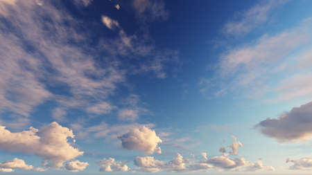 Cloudy blue sky abstract background, blue sky background with tiny clouds, 3d renderingの写真素材
