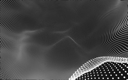 Abstract polygonal space low poly dark background with connecting dots and lines. Connection structure. 3d renderingの写真素材