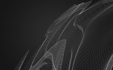 Abstract polygonal space low poly dark background with connecting dots and lines. Connection structure. 3d renderingの写真素材