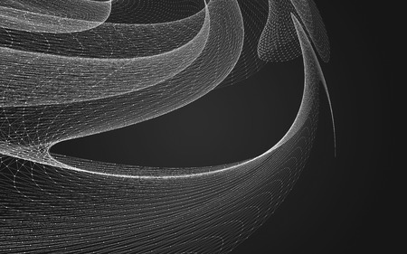Abstract polygonal space low poly dark background with connecting dots and lines. Connection structure. 3d renderingの写真素材