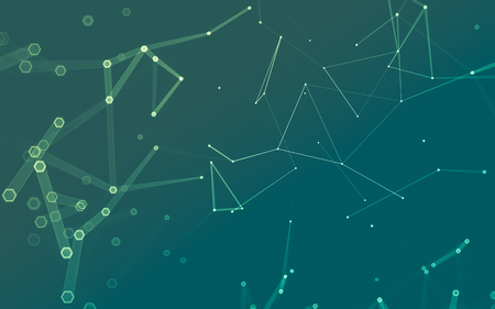 Abstract polygonal space low poly dark background with connecting dots and lines. Connection structure. 3d renderingの写真素材
