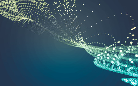 Abstract polygonal space low poly dark background with connecting dots and lines. Connection structure. 3d renderingの写真素材