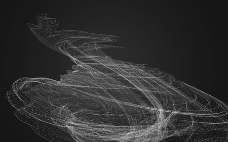 Abstract polygonal space low poly dark background with connecting dots and lines. Connection structure. 3d renderingの写真素材