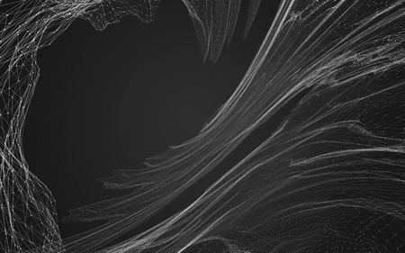 Abstract polygonal space low poly dark background with connecting dots and lines. Connection structure. 3d renderingの写真素材