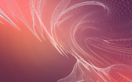 Abstract polygonal space low poly dark background with connecting dots and lines. Connection structure. 3d renderingの写真素材