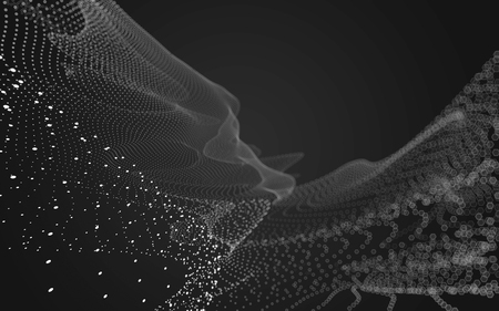 Abstract polygonal space low poly dark background with connecting dots and lines. Connection structure. 3d renderingの写真素材