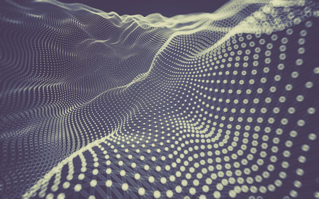 Abstract polygonal space low poly dark background with connecting dots and lines. Connection structure. 3d renderingの写真素材