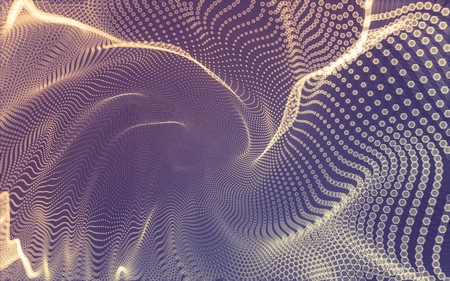 Abstract polygonal space low poly dark background with connecting dots and lines. Connection structure. 3d renderingの写真素材