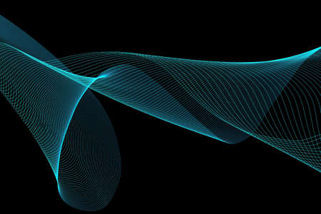 Dark abstract background with a glowing abstract waves, abstract background