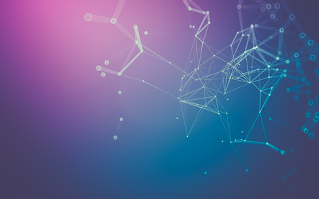 Abstract polygonal space low poly dark background with connecting dots and lines. Connection structure. 3d renderingの写真素材