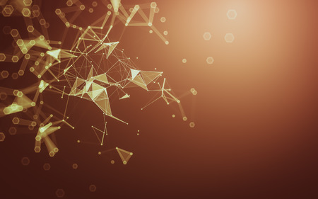 Abstract polygonal space low poly dark background with connecting dots and lines. Connection...