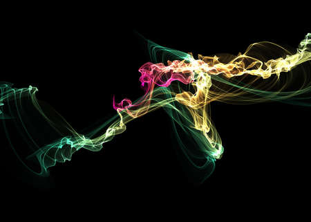 Dark abstract background with a glowing abstract waves, abstract backgroundの写真素材