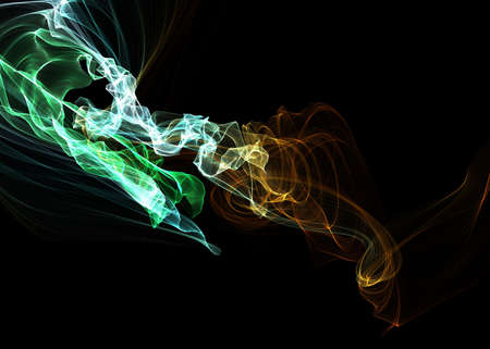 Dark abstract background with a glowing abstract waves, abstract background