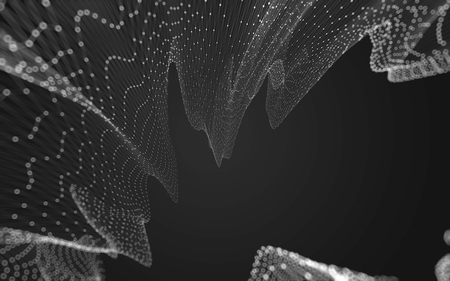 Abstract polygonal space low poly dark background with connecting dots and lines. Connection structure. 3d renderingの写真素材
