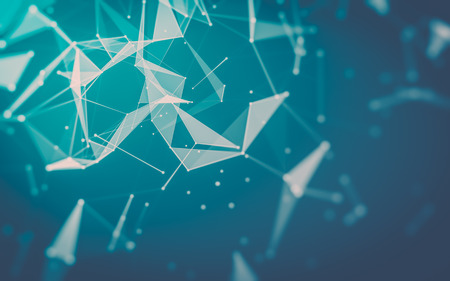 Abstract polygonal space low poly dark background with connecting dots and lines. Connection...