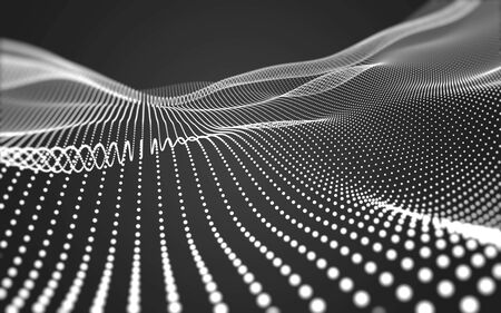 Abstract polygonal space low poly dark background with connecting dots and lines. Connection structure. 3d renderingの写真素材