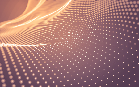 Abstract polygonal space low poly dark background with connecting dots and lines. Connection structure. 3d renderingの写真素材