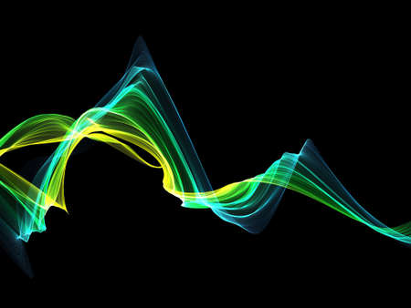 Dark abstract background with a glowing abstract waves, abstract background