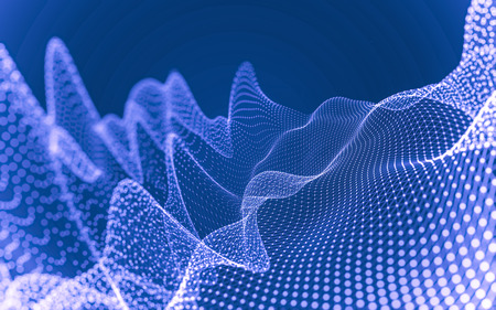 Abstract polygonal space low poly dark background with connecting dots and lines. Connection...