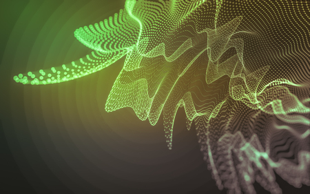 Abstract polygonal space low poly dark background with connecting dots and lines. Connection structure. 3d renderingの写真素材