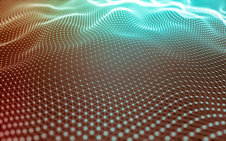 Abstract polygonal space low poly dark background with connecting dots and lines. Connection structure. 3d renderingの写真素材