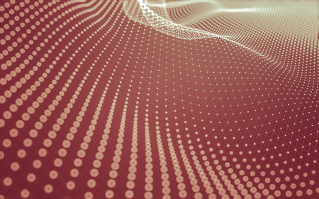 Abstract polygonal space low poly dark background with connecting dots and lines. Connection structure. 3d renderingの写真素材