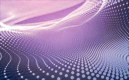 Abstract polygonal space low poly dark background with connecting dots and lines. Connection structure. 3d renderingの写真素材