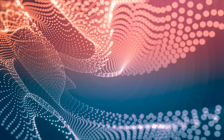 Abstract polygonal space low poly dark background with connecting dots and lines. Connection structure. 3d renderingの写真素材