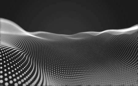 Abstract polygonal space low poly dark background with connecting dots and lines. Connection structure. 3d renderingの写真素材