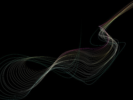 Dark abstract background with a glowing abstract waves, abstract background