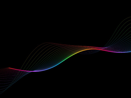 Dark abstract background with a glowing abstract waves, abstract background