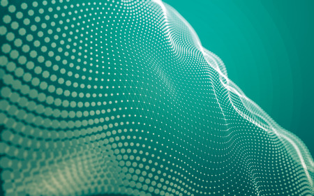 Abstract polygonal space low poly dark background with connecting dots and lines. Connection structure. 3d renderingの写真素材