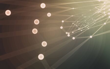 Abstract polygonal space low poly dark background with connecting dots and lines. Connection...