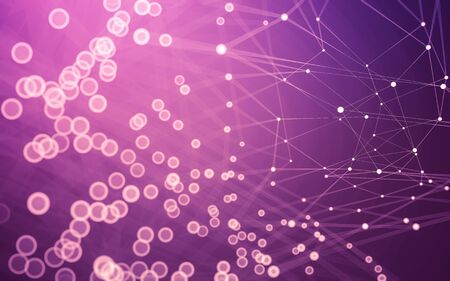 Abstract polygonal space low poly dark background with connecting dots and lines. Connection...