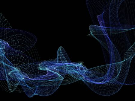 Dark abstract background with a glowing abstract waves, abstract background