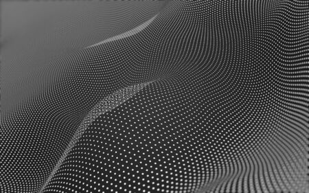 Abstract polygonal space low poly dark background with connecting dots and lines. Connection structure. 3d renderingの写真素材