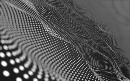 Abstract polygonal space low poly dark background with connecting dots and lines. Connection structure. 3d renderingの写真素材