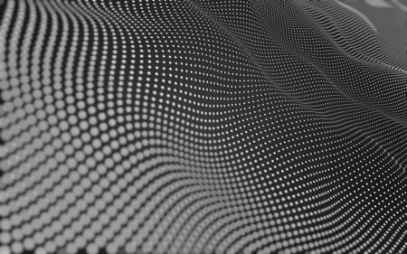 Abstract polygonal space low poly dark background with connecting dots and lines. Connection structure. 3d renderingの写真素材