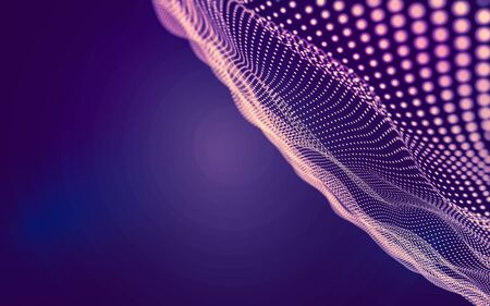 Abstract polygonal space low poly dark background with connecting dots and lines. Connection structure. 3d renderingの写真素材