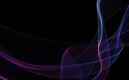 Dark abstract background with a glowing abstract waves, abstract backgroundの写真素材