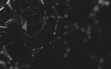 Abstract background. Molecules technology with polygonal shapes, connecting dots and lines. Connection structure. Big data visualization.の写真素材