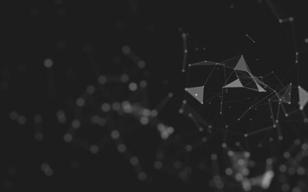 Abstract background. Molecules technology with polygonal shapes, connecting dots and lines. Connection structure. Big data visualization.の写真素材