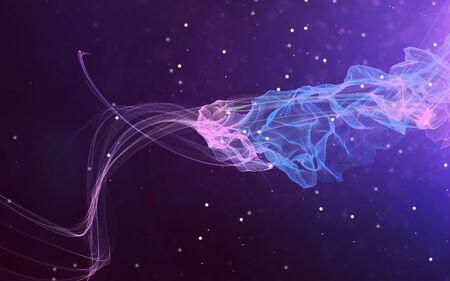 Dark abstract background with a glowing abstract waves, abstract background