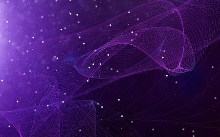 Dark abstract background with a glowing abstract waves, abstract background